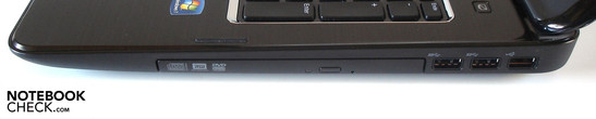Rear: Optical drive, two USB 3.0s, USB 2.0