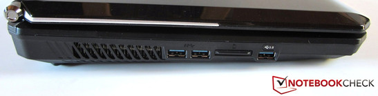 Left: 2x USB 3.0, card reader, USB 3.0