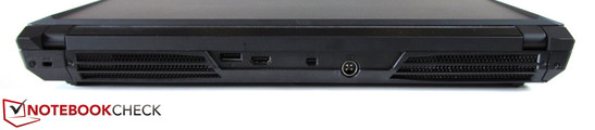 On the rear: Kensington Lock, DisplayPort, HDMI, Mini DisplayPort, power connector.