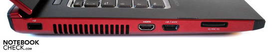 Left: USB 2.0, HDMI, eSATA/USB 2.0, cardreader
