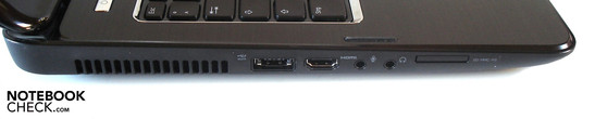 Left: eSATA/USB 2.0, HDMI, 2 audios, 8in1 cardreader
