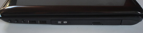 Right side: Sound, 2 x USB, DVD burner