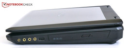 Right side: DVD-Drive, USB 2.0, Audio