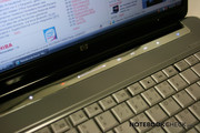 The moulding above the keyboard provides some hot keys to multimedia functions and looks good.