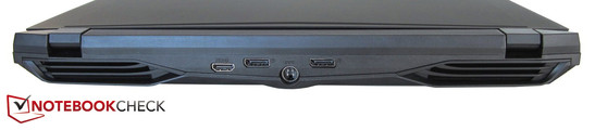 Rear: HDMI, 2x DisplayPort, AC power