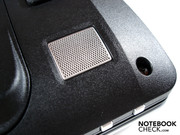 Two loudspeakers are positioned on the bottom of the base unit