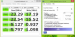 SpeedTest & CrystaldiskMark on an SDXC memory card in the card reader