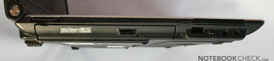 Left Side: DVD, USB, Firewire, Headphone, Microphone, Express Card 54mm (above)