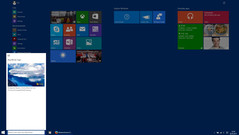 The Metro user interface is the heart of the tablet mode and is only available in the fullscreen mode. However, buttons, for example, in the task bar, are not optimized for touch inputs.