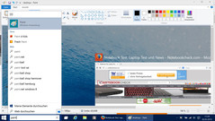 The search supports the voice assistant Cortana and searches the web as well as the laptop simultaneously.