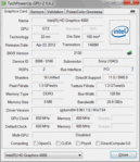 Systeminfo GPUZ Graphics 4000