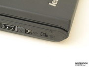 Front left: WiFi switch, FireWire, USB/eSATA combo