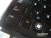 The Fn key has been exemplarily placed on the left of the Crtl key