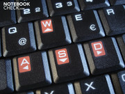 For gamers: the WASD-keys are marked in red.