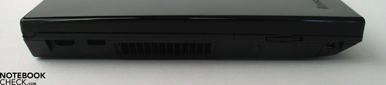 Linke Seite: HDMI Port, USB 2.0, SD Cardreader, Firewire
