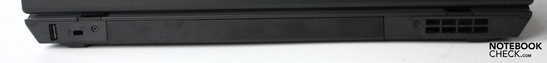 Rear: USB 2.0, Kensington lock, louver