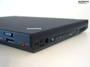 The W700 offers a row of connection possibilities directly on the notebook.