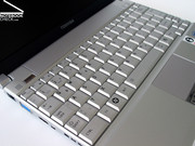 The Portégé uses the whole of its case width to accomodate the keyboard and, thus, offers...