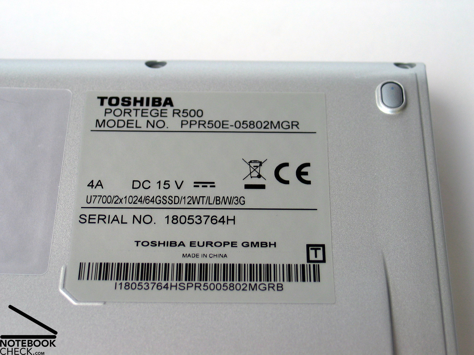 Test Toshiba Portégé R500 Subnotebook - Tests
