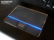 Different than the keyboard, the touchpad is illuminated.