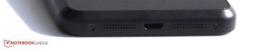 Bottom: Stereo speakers, Micro-USB slot