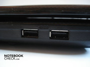 The two USB 2.0 ports on the left side are positioned relatively far to the front