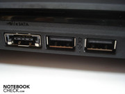 eSATA/USB combo and 2x USB 2.0 on the left side