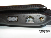 VGA, RJ45 Gigabit-LAN and power jack on the right side