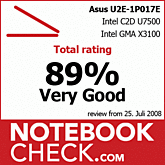 Review Asus U2E 1P017E Ultraportable: Overall score „Very Good“