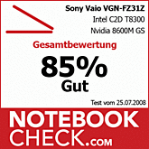 Test Sony Vaio VGN-FZ31Z Notebook: Gesamtnote „Gut“