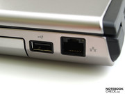The right rear part accommodates another USB 2.0 port and the RJ-45 (LAN) interface.