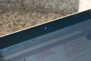 Except of a brightness sensor there are also a webcam and a microphone in the display lid.
