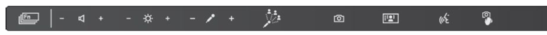 Conference mode: Volume, brightness, microphone volume, mute button (for participants), webcam on/off, camera modes, voice control, gesture control