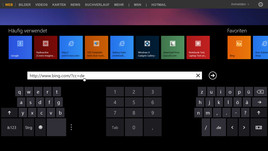 The divided Windows 8 keyboard is handy when the device is held in both hands.