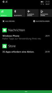 The notification center is one of the most important new features of Windows Phone 8.1.