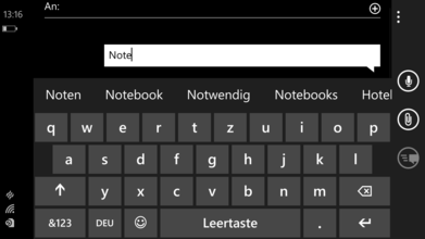 Keyboard (landscape mode)