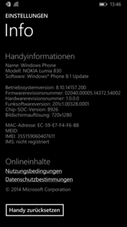 Windows Phone 8.1 update 1 is preloaded.