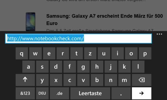 Keyboard: landscape mode