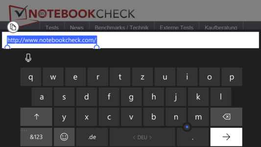 Keyboard landscape mode