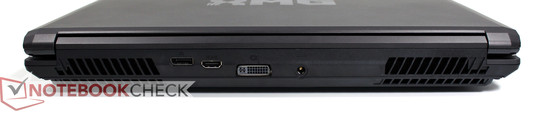 Rear: Display port, HDMI, DVI, power socket