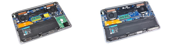 61 Wh battery vs. 91 Wh: no room for the 2.5-inch drive