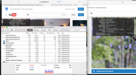 Two 4K YouTube videos run smoothly at relatively low CPU load - without frame drops.