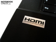 The HDMI-out transmits video and sound in high quality.