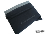 The soft textile case is well-suitable for carrying the notebook