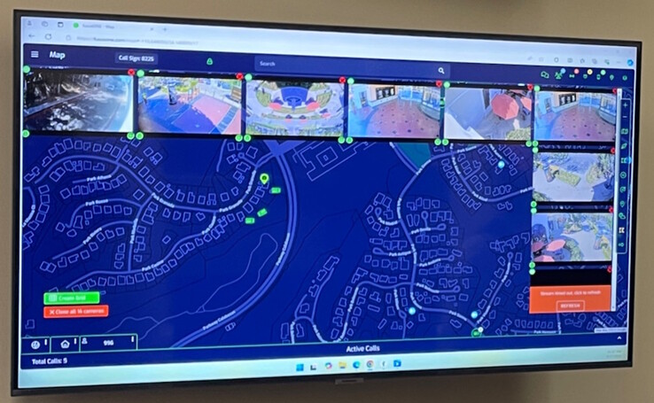 Calls to the LASD Watch Center are immediately mapped, and all nearby camera feeds can be viewed in real-time. (Image source: ASM Jacqui Irwin on X)