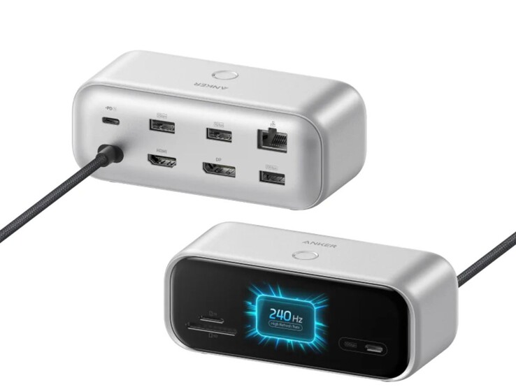 The silver version of the Anker Nano USB-C Hub (10-in-1, 240Hz, Display)