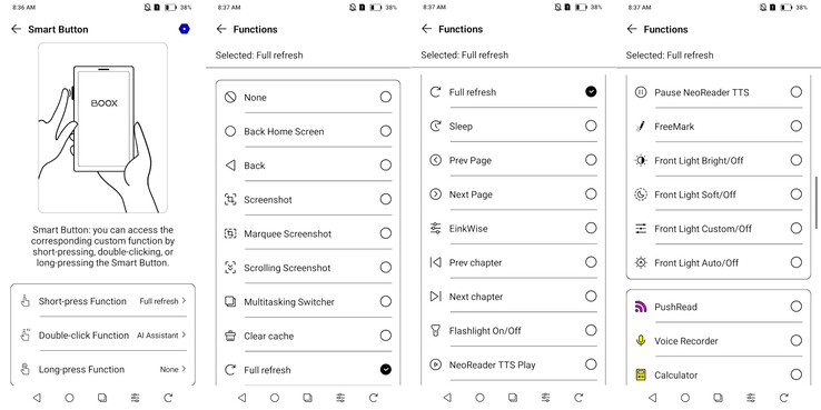 Smart button options.