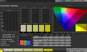 Color saturation (profile: professional, warm, target color space: sRGB)