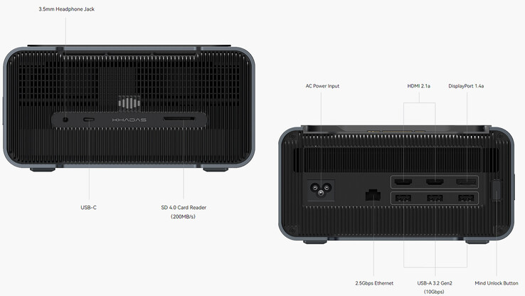 Connectivity ports of the eGPU module (Image source: Khadas)