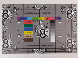 A photo of our test chart